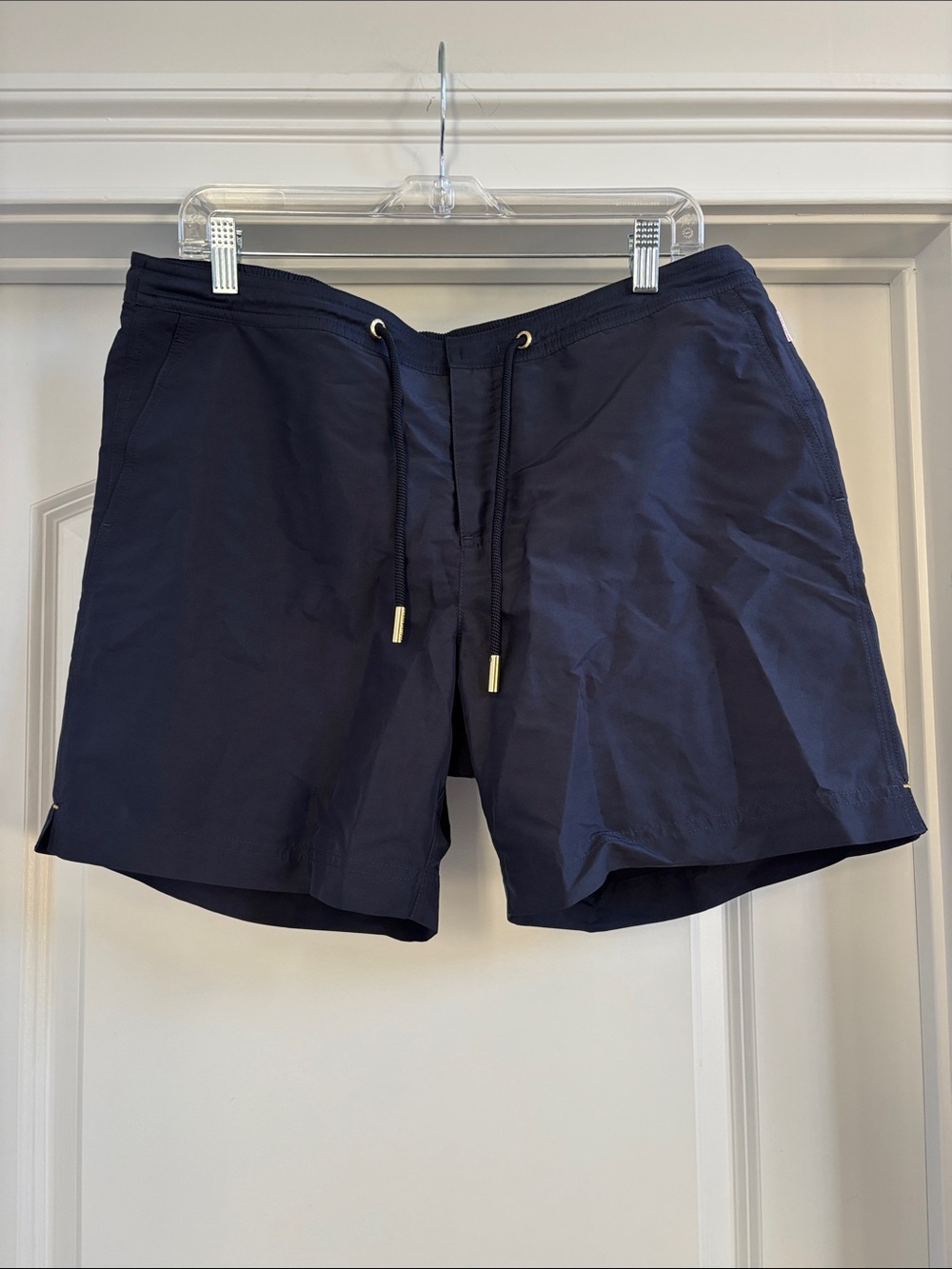 Orlebar Brown Navy Swim Trunks with Gold-Tip Drawcord NWT